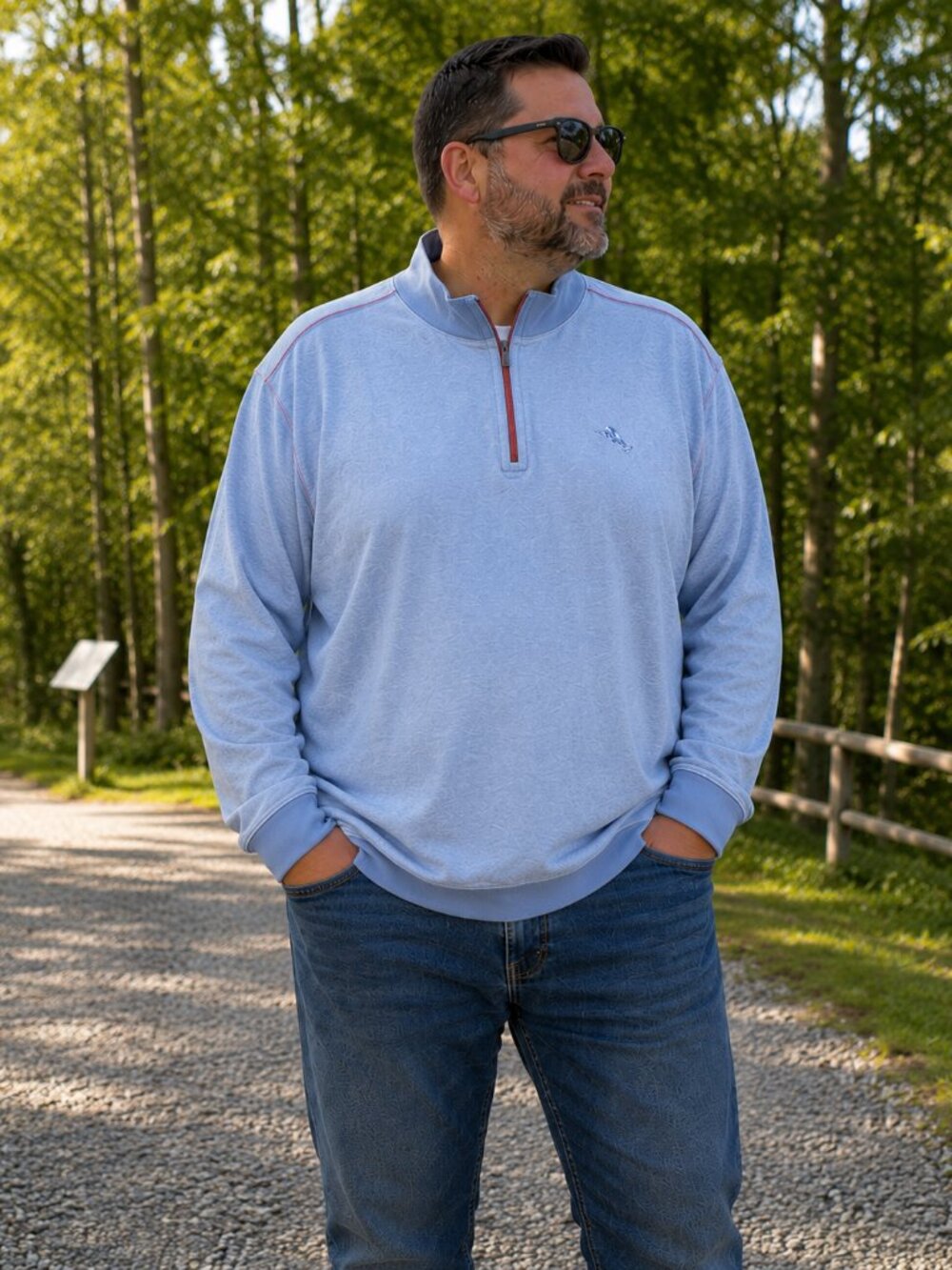 Tommy Bahama XXLT Reversible Flip Coast Half-Zip Pullover Blue Big & Tall NWOT